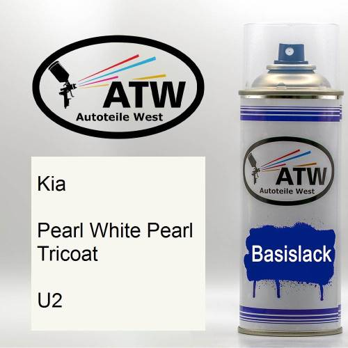Kia, Pearl White Pearl Tricoat, U2: 400ml Sprühdose, von ATW Autoteile West.